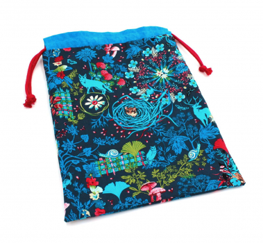 Projektbeutel/ Handarbeitsbeutel mit Kordel Waldliebe